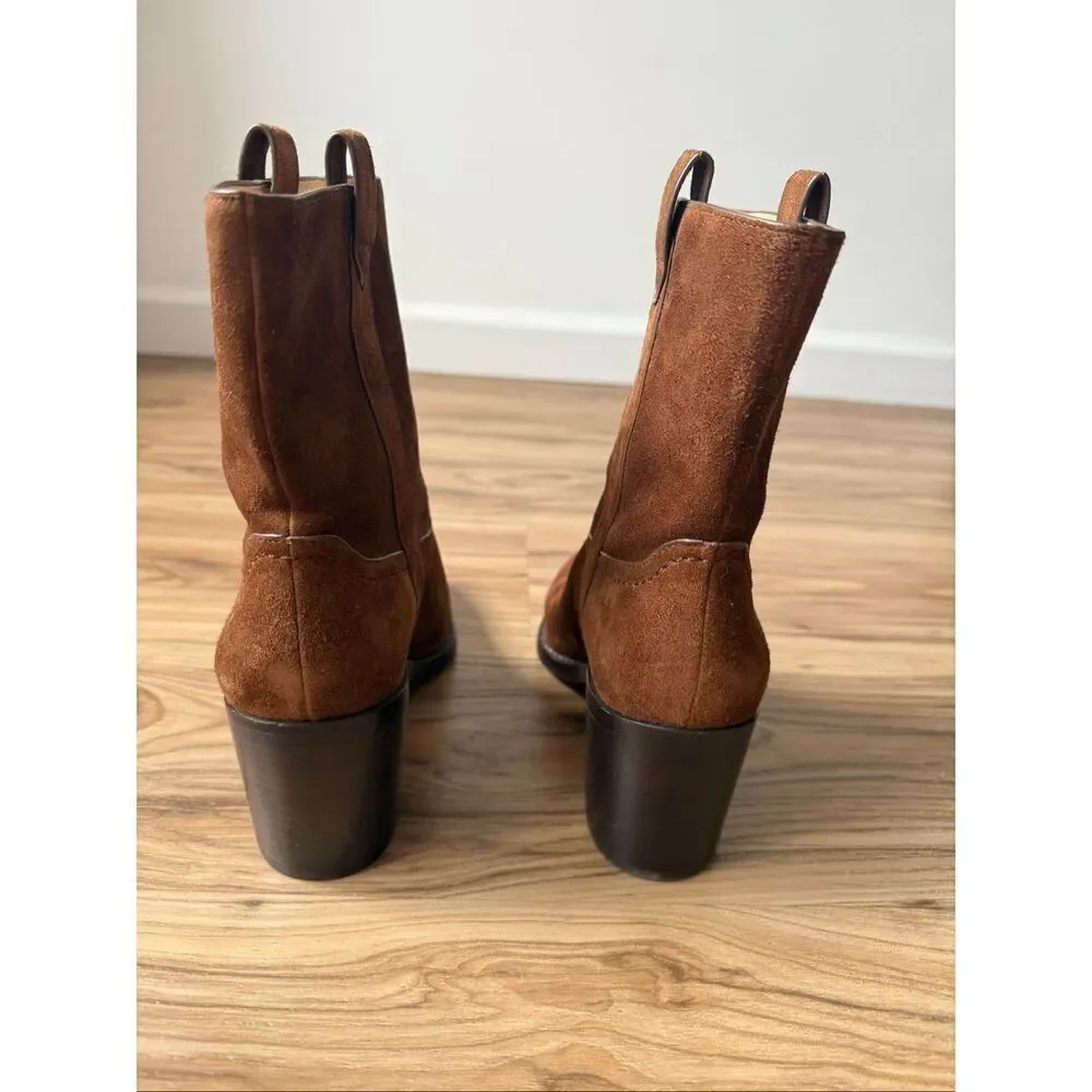 Veronica Beard Carmen Suede Western Booties US 6 $495